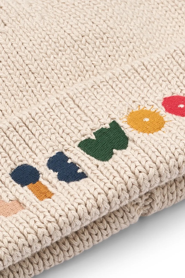Дитяча бавовняна шапка Liewood Ezra Beanie колір бежевий