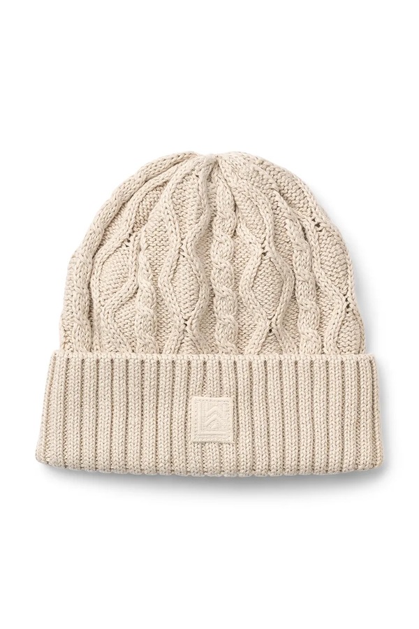 Детская хлопковая шапка Liewood Ezra Beanie w. Cables цвет бежевый