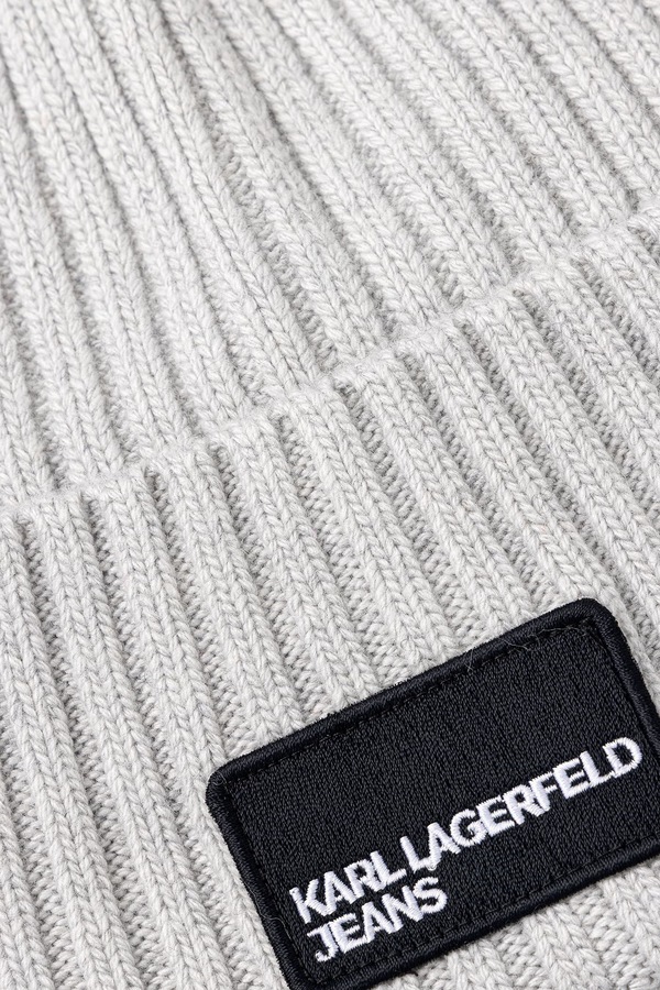 Шапка з додаванням вовни Karl Lagerfeld Jeans колір сірий
