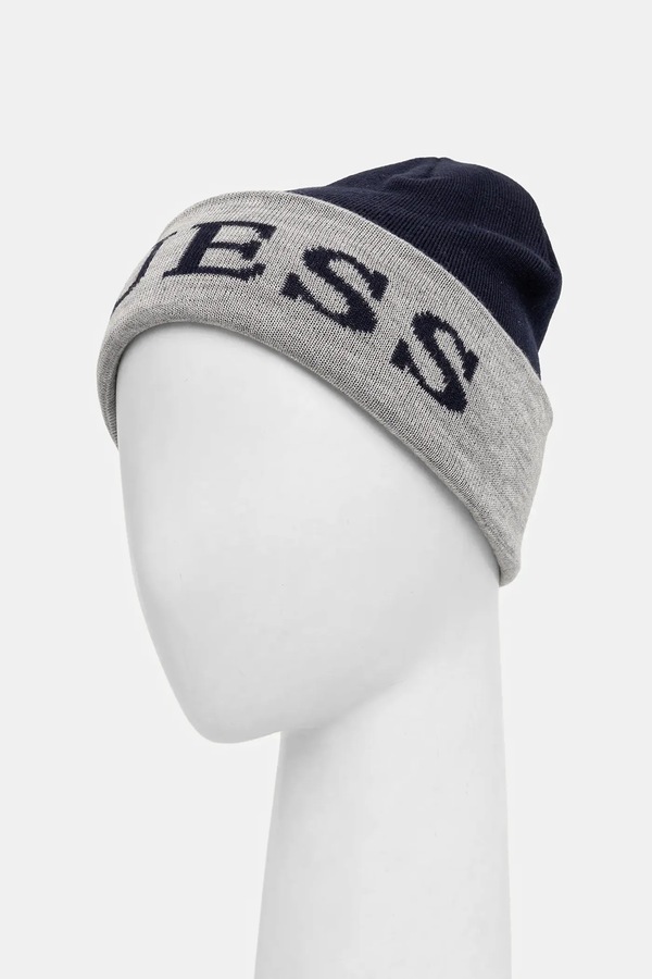 Шапка с примесью шерсти Guess цвет синий фото 2