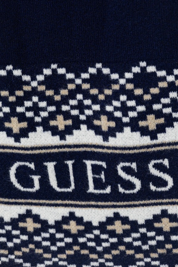 Шапка і шарф з додаванням вовни Guess колір синій фото 4
