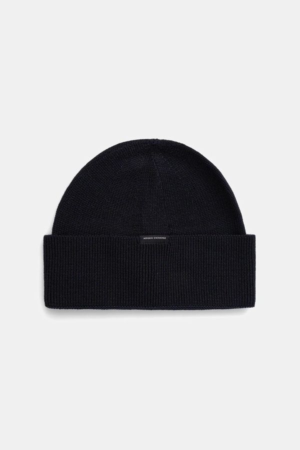 Шапка с примесью шерсти Armani Exchange цвет синий