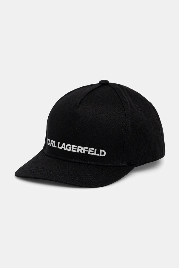 Хлопковая бейсболка Karl Lagerfeld цвет черный