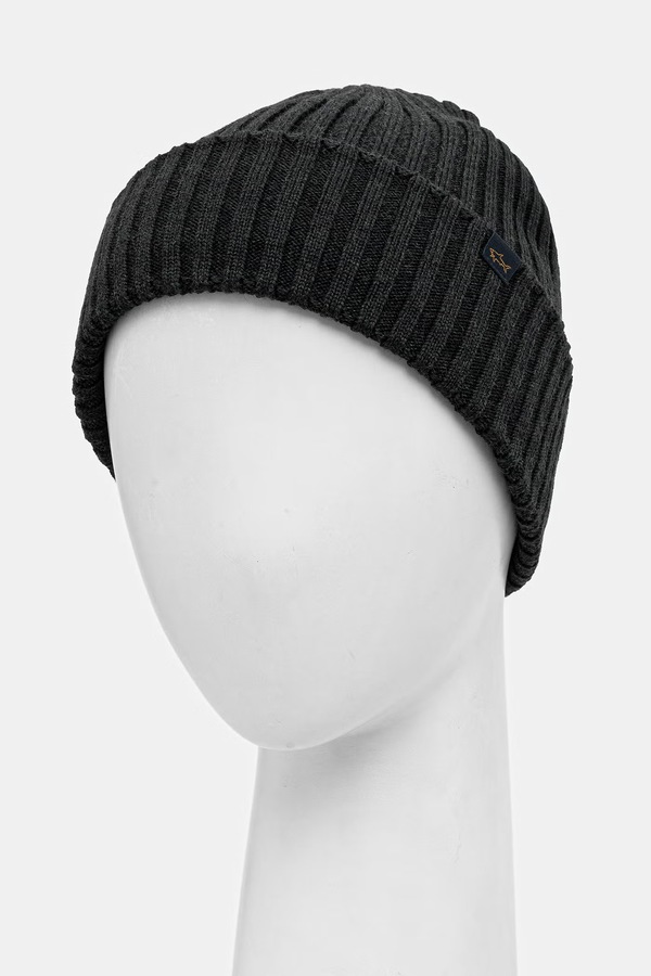 Шапка beanie чоловіча вовняна Paul&Shark колір зелений