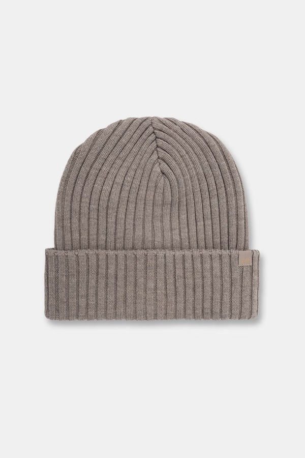 Шапка beanie чоловіча вовняна Paul&Shark колір бежевий