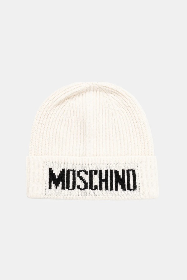 Шапка мужская из добавлением шерсти Moschino цвет бежевый