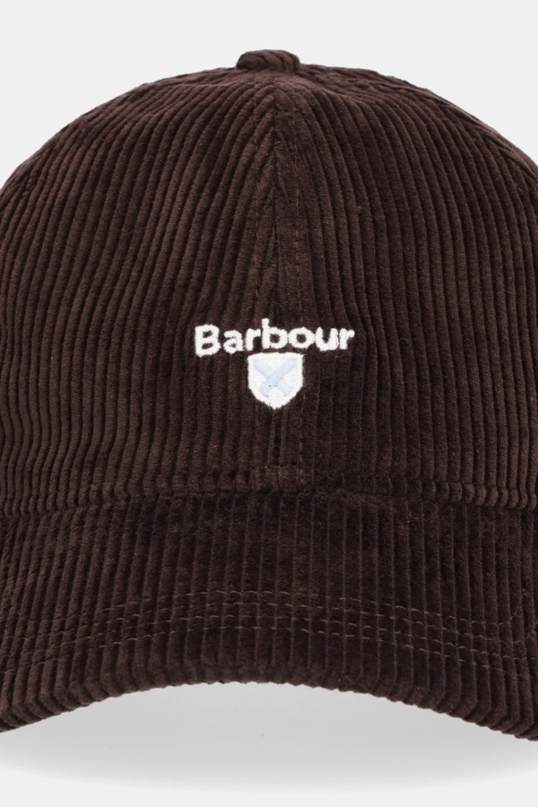 Хустка з козирком чоловіча бавовняна Barbour Preston Cord колір коричневий фото 2