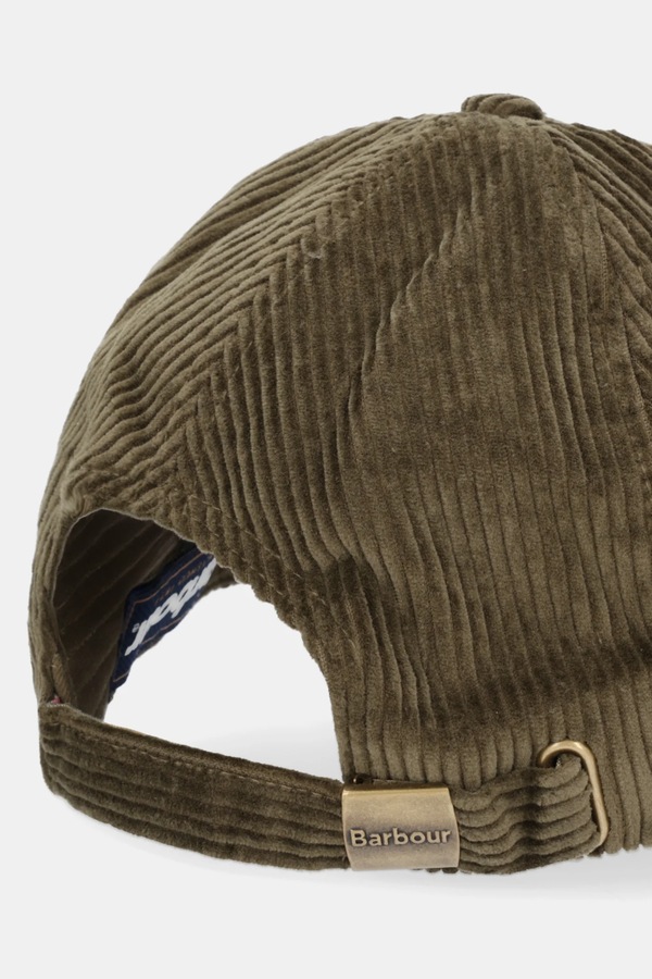 Вельветова кепка Barbour Preston Cord колір зелений фото 3