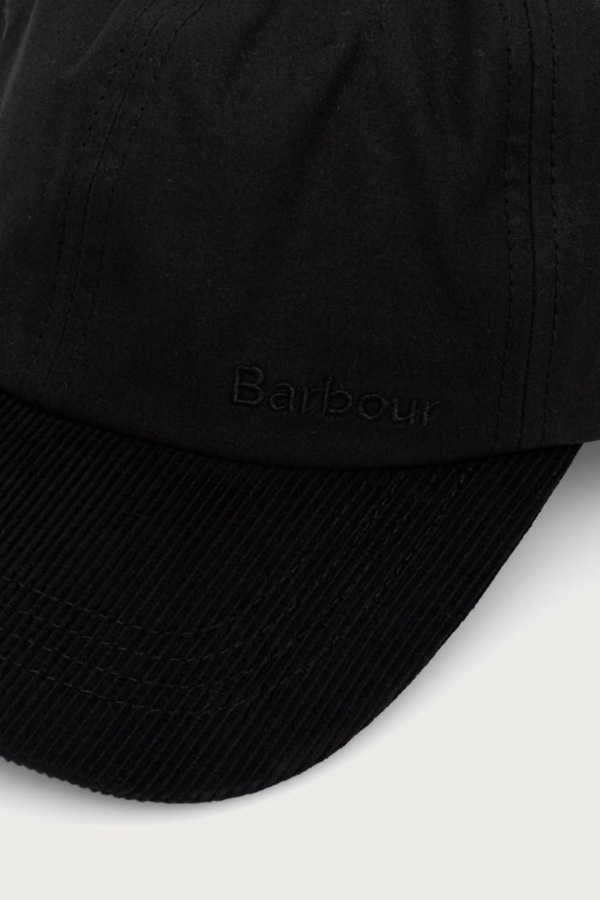 Кепка чоловіча бавовняна Barbour колір чорний