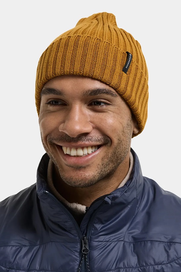Шапка beanie бавовняна Didriksons LAKEN колір жовтий