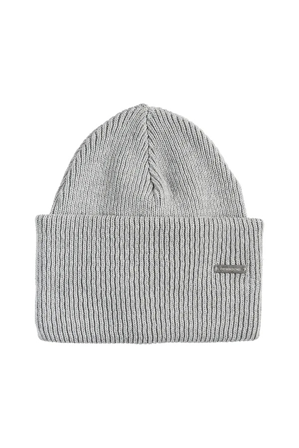 Шапка beanie бавовняна Didriksons RIVER колір сірий