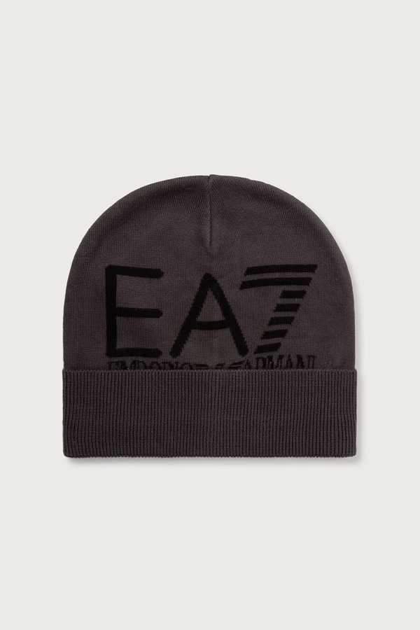 Шапка EA7 Emporio Armani beanie колір чорний