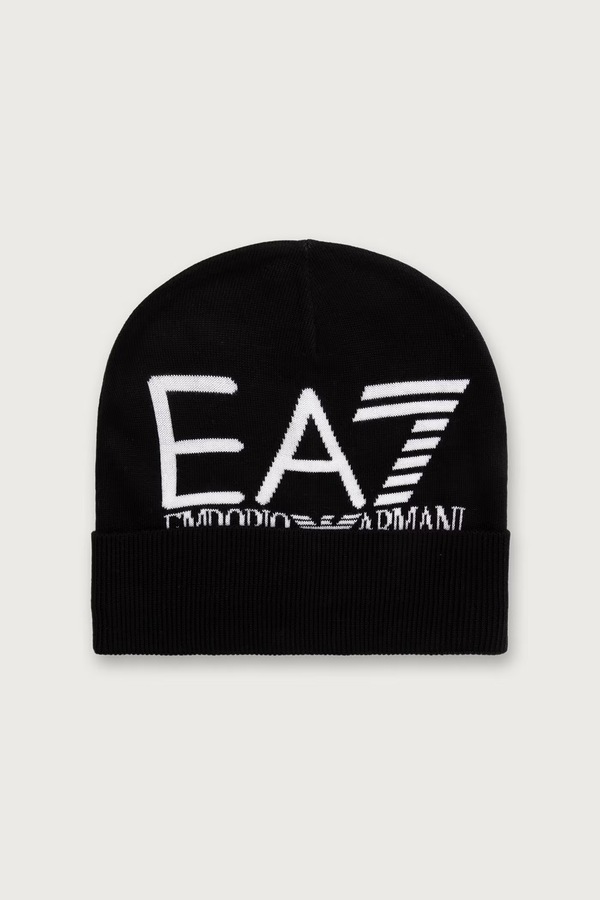 Шапка EA7 Emporio Armani beanie колір чорний