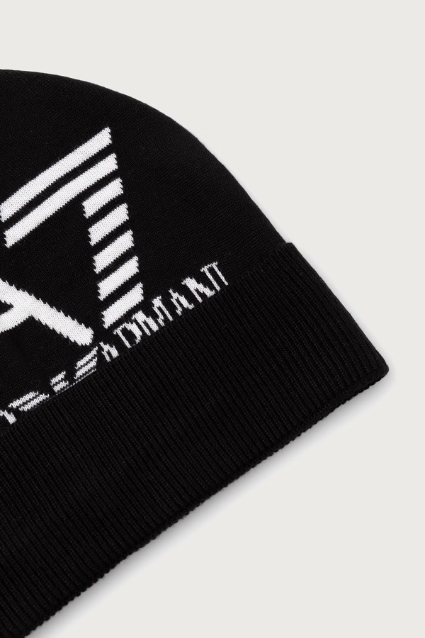 Шапка EA7 Emporio Armani beanie колір чорний фото 3