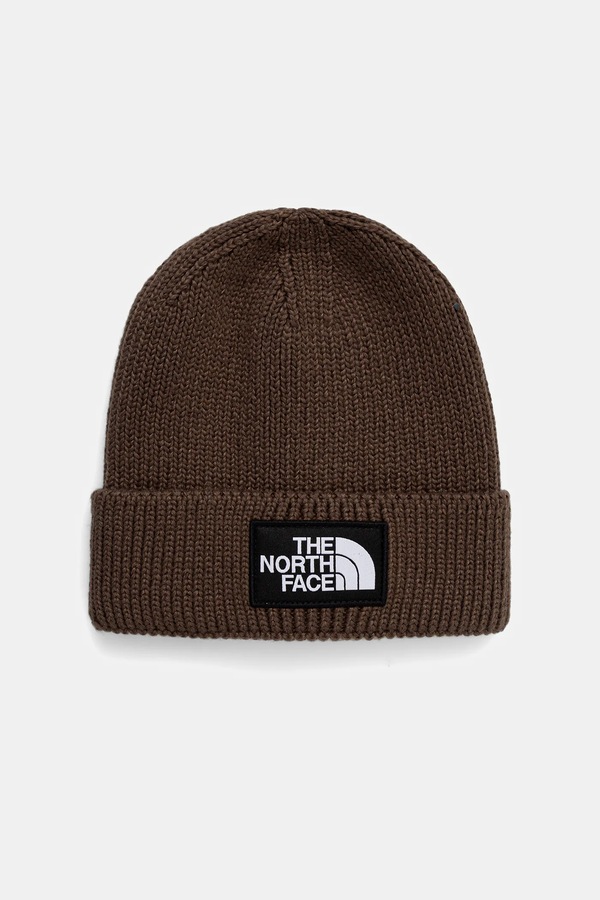 Шапка The North Face TNF Logo Box колір коричневий