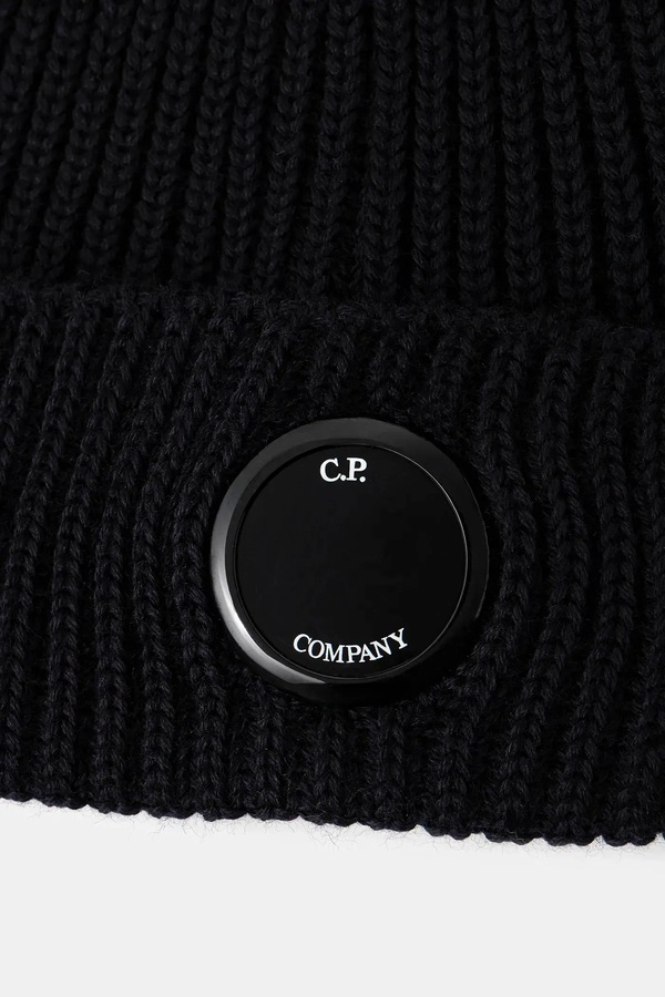 Вовняна шапка C.P. Company колір синій фото 2