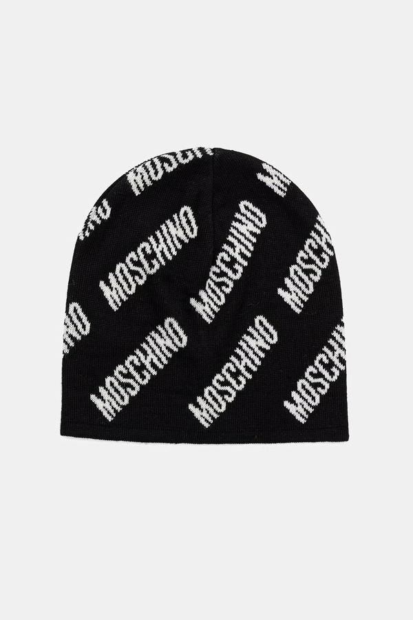 Шапка з додаванням вовни Moschino колір чорний