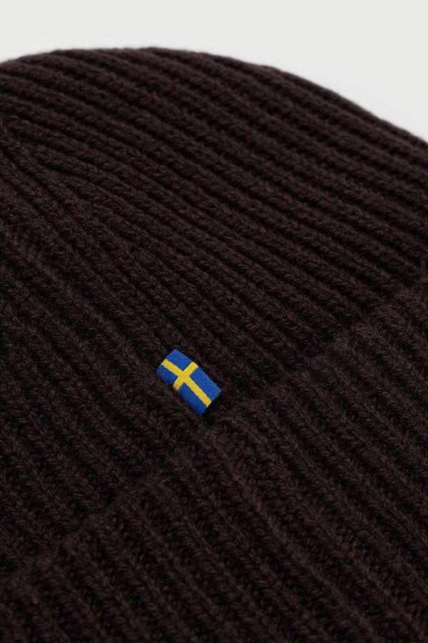 Шапка вовняна Fjallraven 1960 Logo колір коричневий фото 2