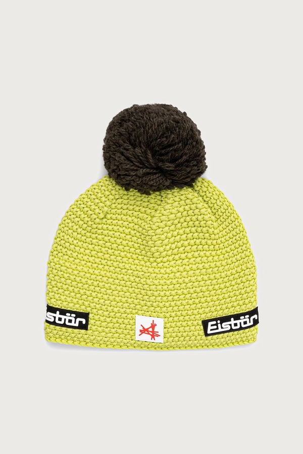 Шапка beanie із мериносовою вовною Eisbar Jamie Pompon MÜ SA колір зелений