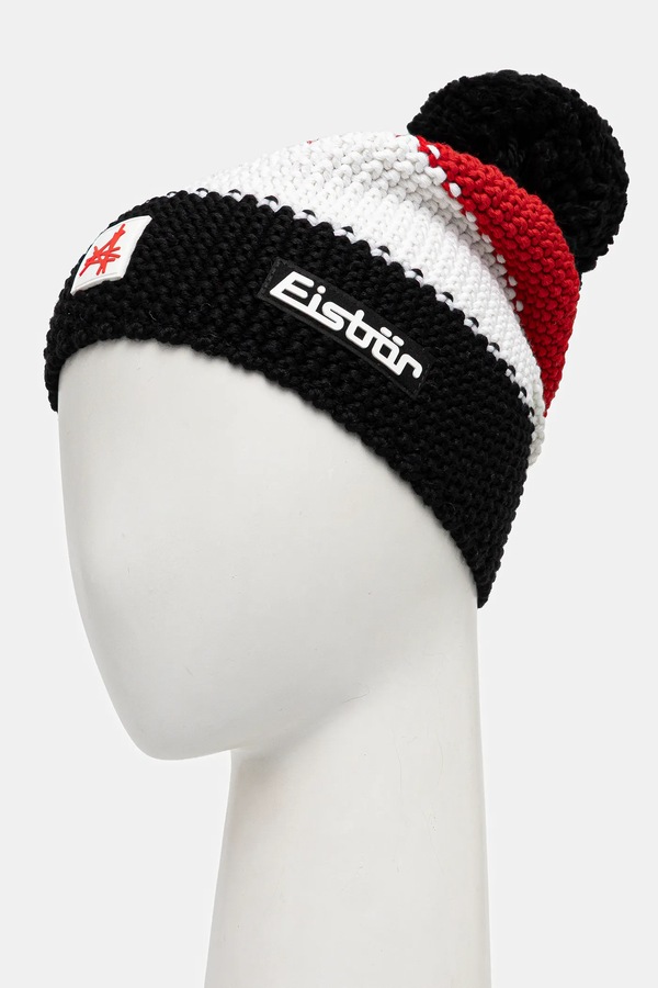 Шапка з домішкою вовни Eisbar Star Pompon MÜ SA колір червоний