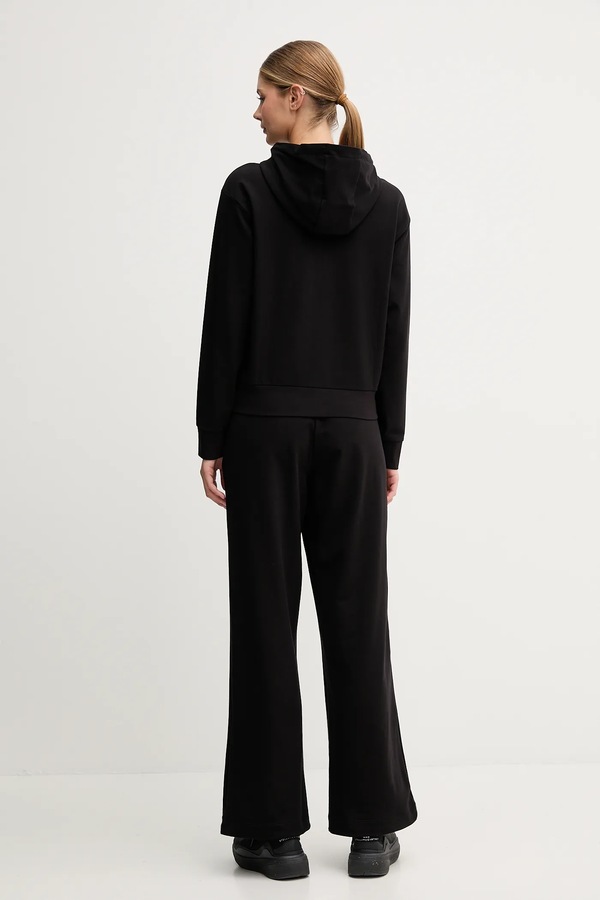 Спортивний костюм жіночий бавовняний з еластаном EA7 Emporio Armani колір чорний фото 4