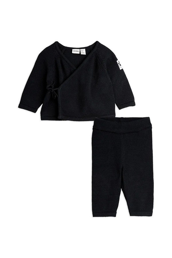 Детский хлопковый комплект Mini Rodini Fine knit цвет черный