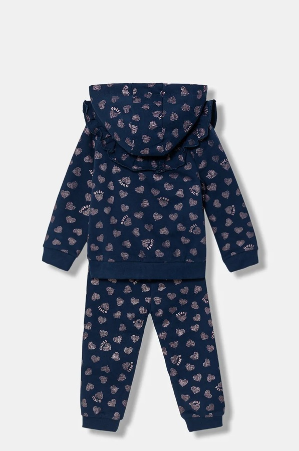 Бавовняний спортивний костюм для немовлят Guess 2-pack колір синій фото 2