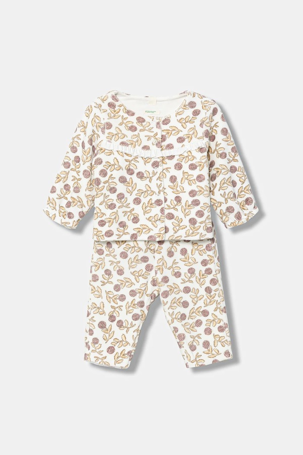 Комплект для немовлят з бавовною United Colors of Benetton 2-pack колір бежевий