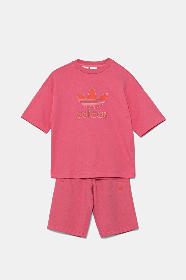 Дитячий бавовняний комплект adidas Originals колір рожевий