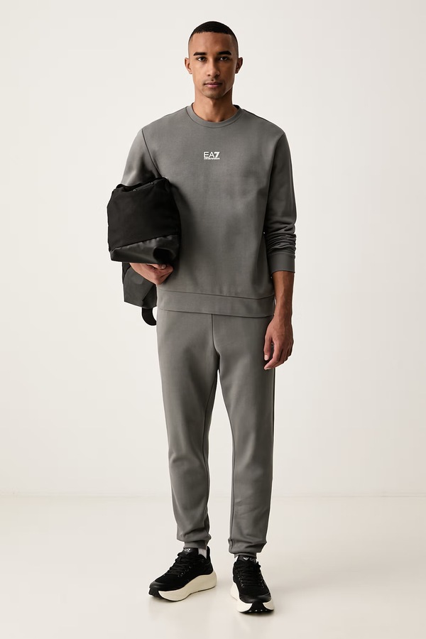 Трикотажний комплект чоловічий з бавовною EA7 Emporio Armani колір сірий