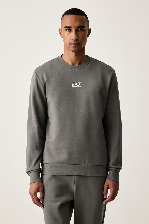 Трикотажний комплект чоловічий з бавовною EA7 Emporio Armani колір сірий фото 4
