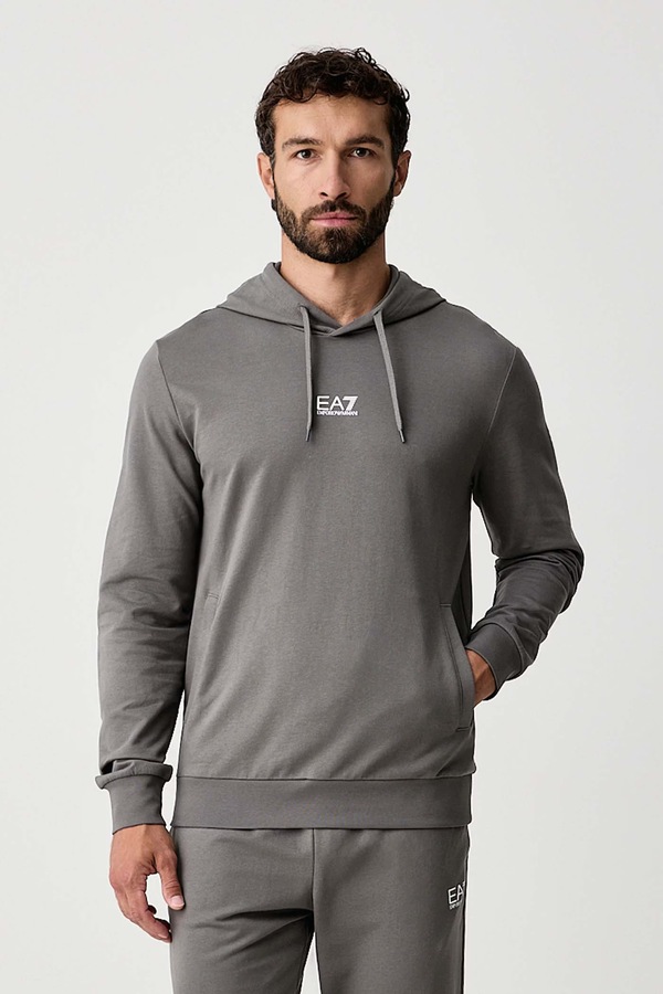 Трикотажний комплект чоловічий з бавовною EA7 Emporio Armani колір сірий фото 2