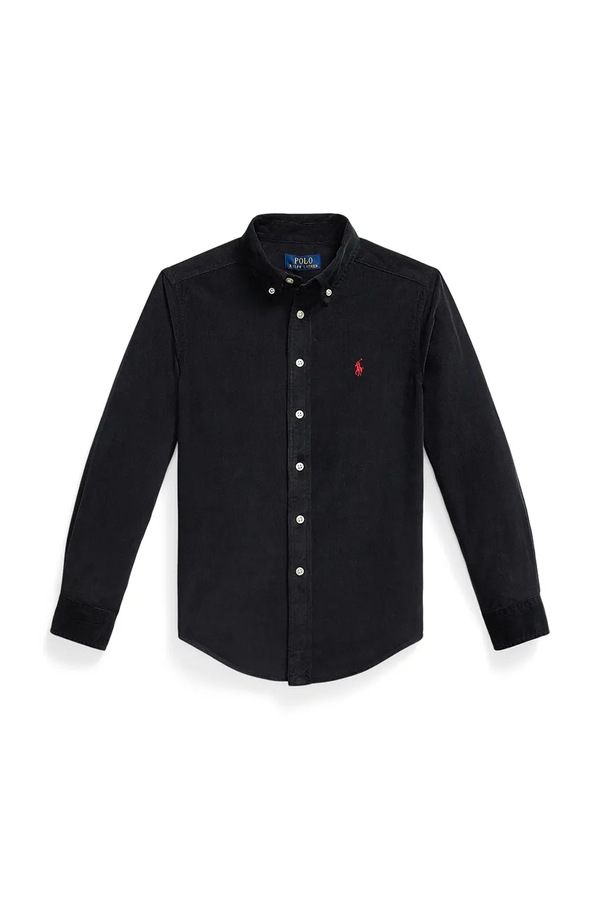 Дитяча бавовняна сорочка Polo Ralph Lauren колір чорний фото 2