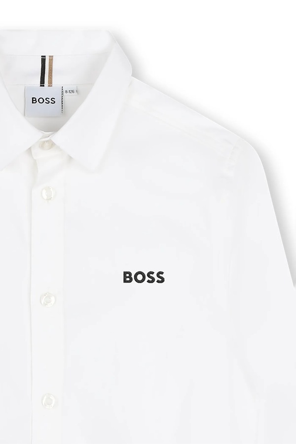 Дитяча бавовняна сорочка BOSS колір чорний фото 2