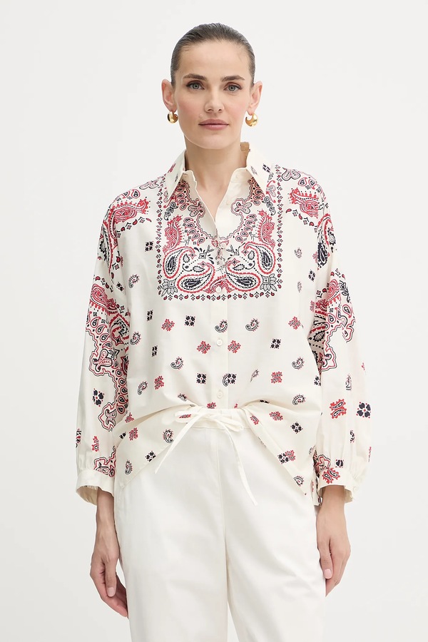 Бавовняна сорочка Weekend Max Mara ADDA колір бежевий