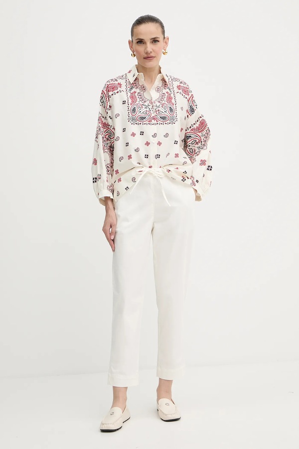 Хлопковая рубашка Weekend Max Mara ADDA цвет бежевый