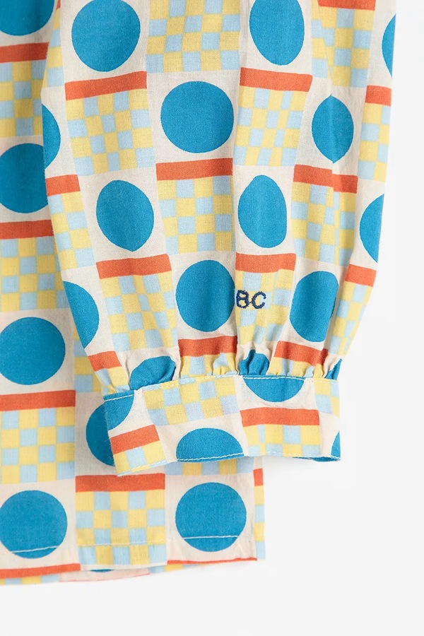Дитяча бавовняна сорочка Bobo Choses Geometric Scacs колір зелений фото 3