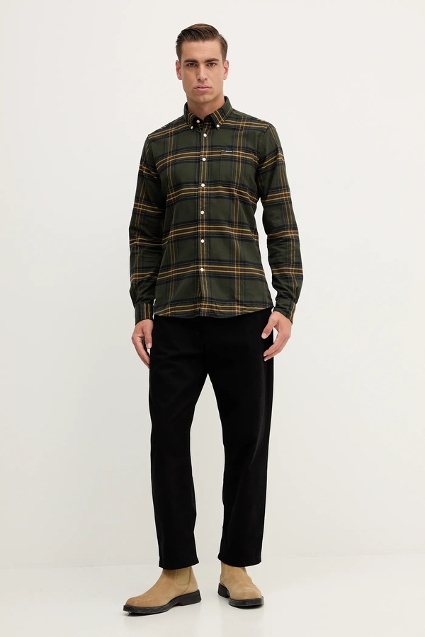 Бавовняна сорочка Barbour PORTDOWN колір зелений