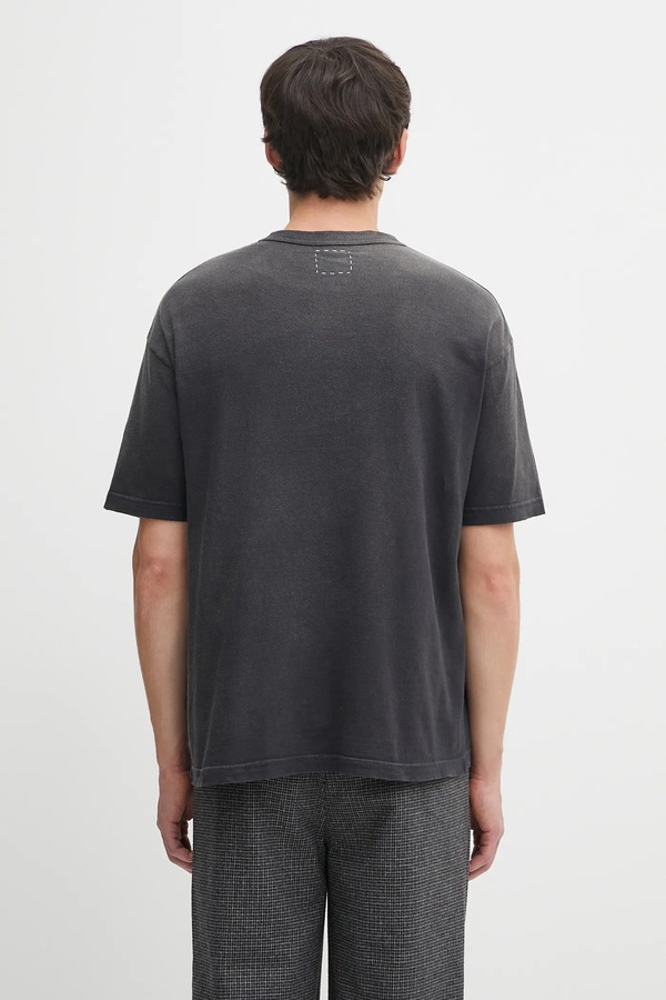 Хлопковая футболка Visvim jumbo tee s/s v цвет серый фото 2
