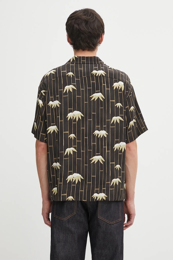Шовкова сорочка Visvim copa shirt s/s bamboo колір чорний фото 2