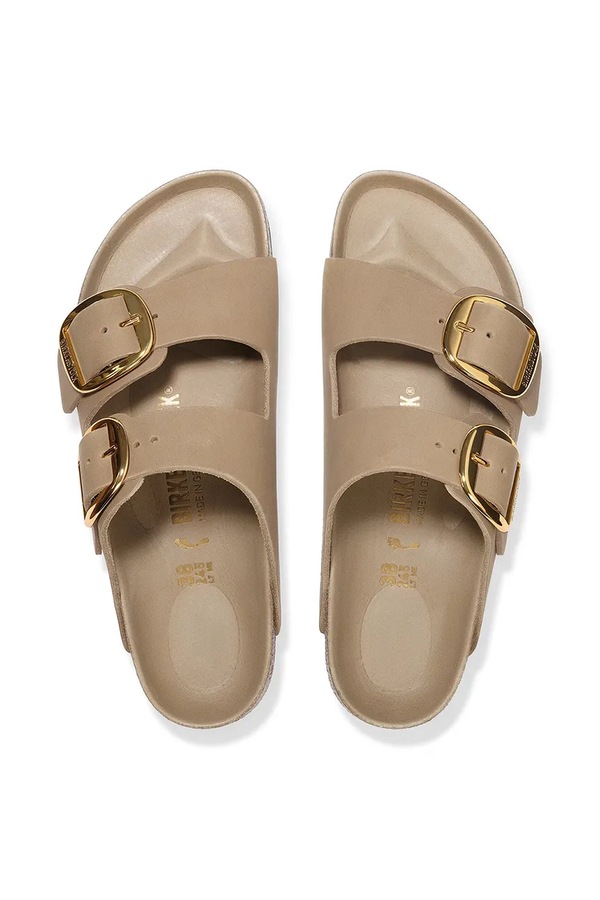 Шкіряні шльопанці Birkenstock Arizona Big Buckle колір бежевий фото 4