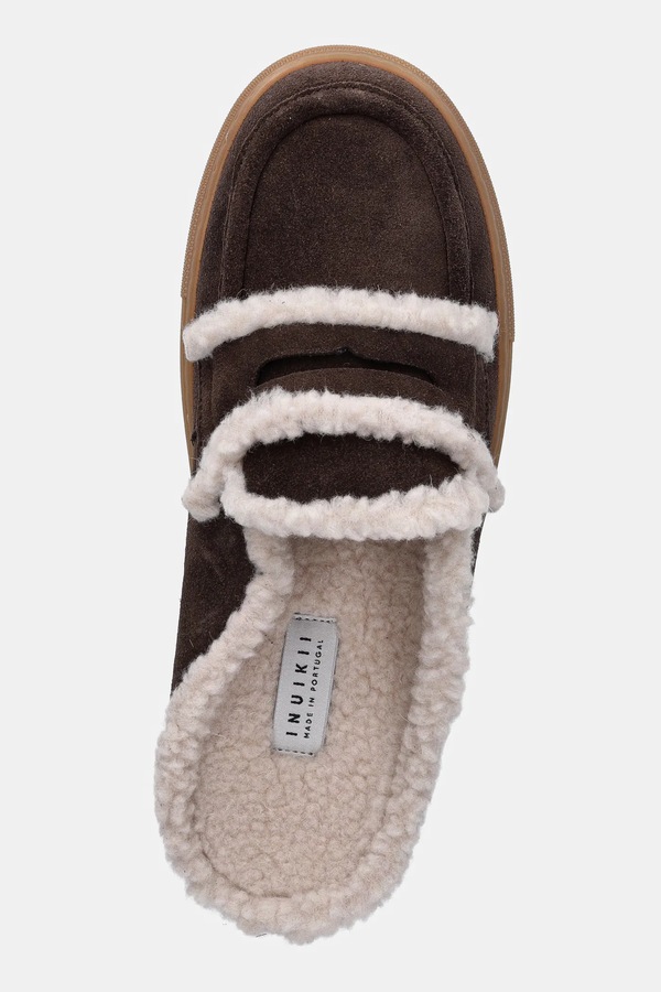 Замшеві капці Inuikii Mule Wool колір коричневий фото 4