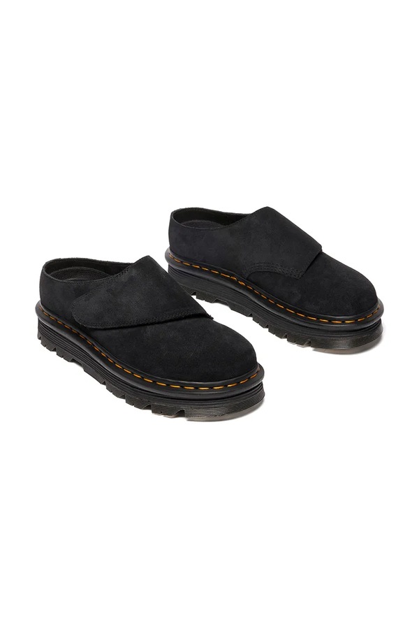 Замшеві шльопанці Dr. Martens ZebZag AnyWair Mule колір чорний