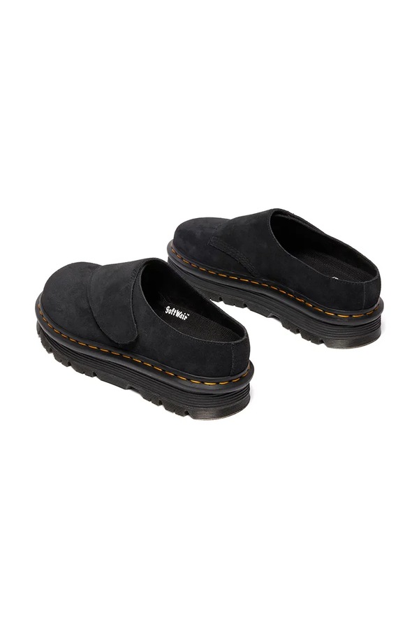 Замшеві шльопанці Dr. Martens ZebZag AnyWair Mule колір чорний фото 2