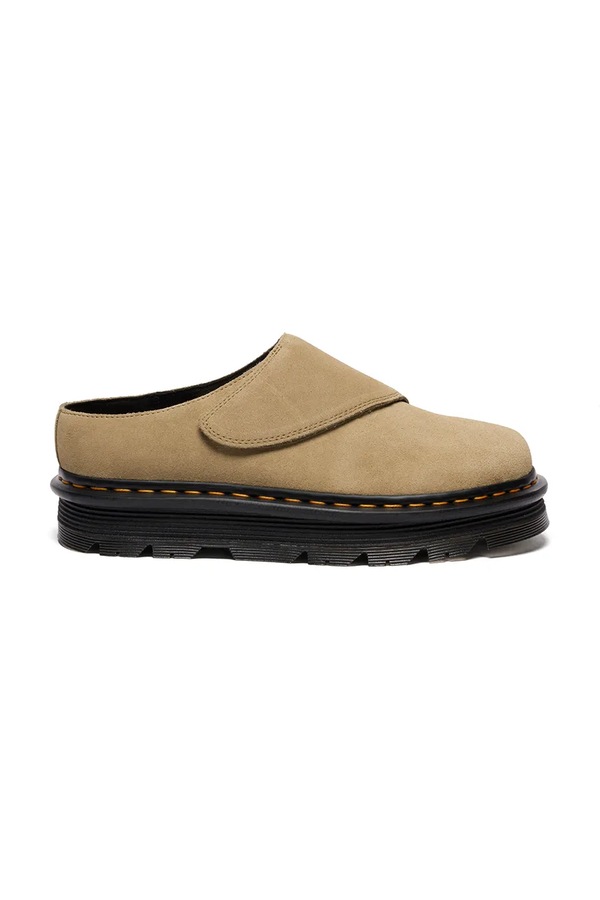 Замшеві шльопанці Dr. Martens ZebZag AnyWair Mule колір бежевий
