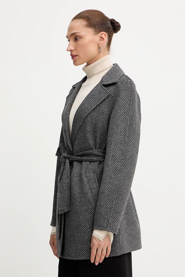 Пальто з додаванням вовни Armani Exchange колір сірий фото 4