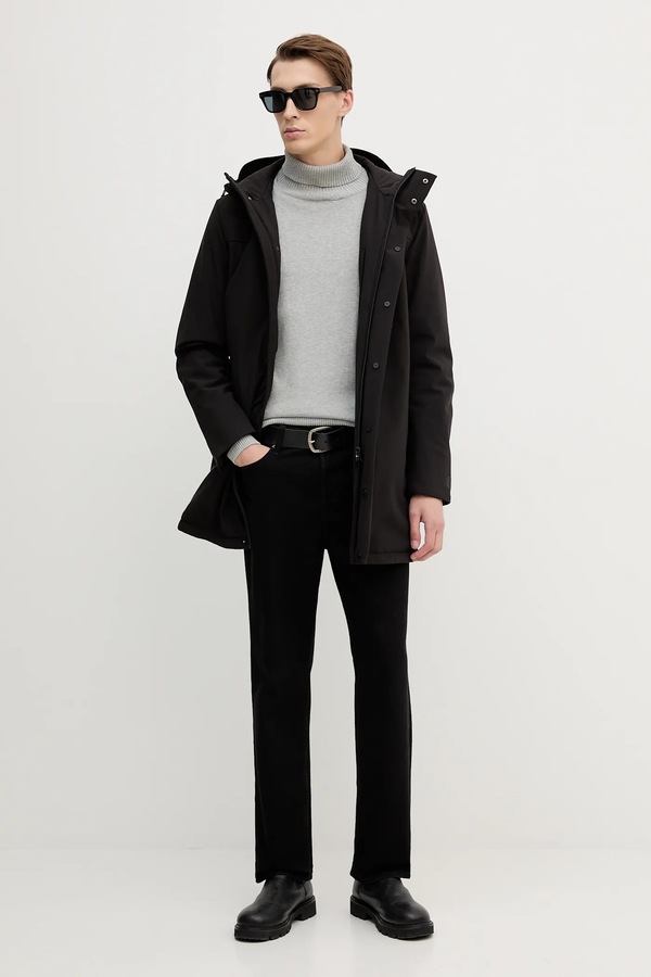 Пальто Trussardi колір чорний