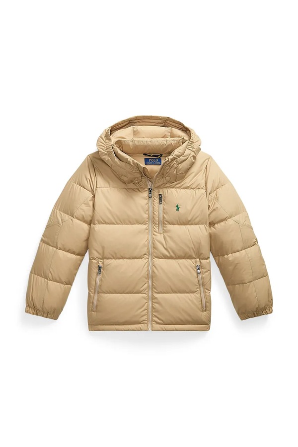 Дитяча пухова куртка Polo Ralph Lauren колір бежевий
