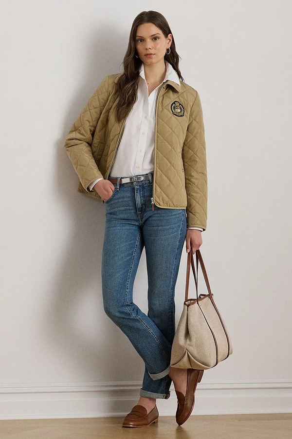 Стьобана куртка жіноча Lauren Ralph Lauren колір бежевий фото 2