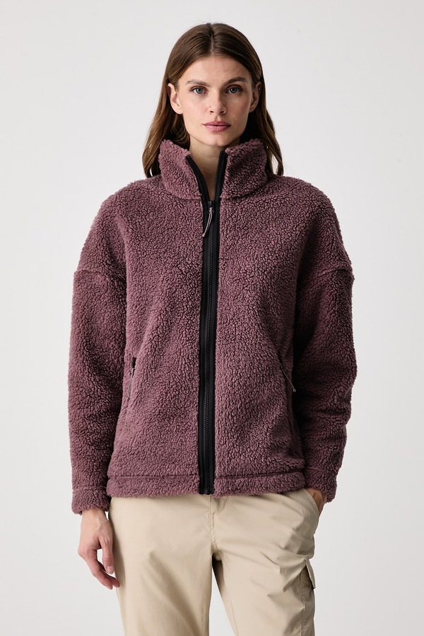 Кофта на застібці жіноча флісова Jack Wolfskin STONE LITE колір фіолетовий